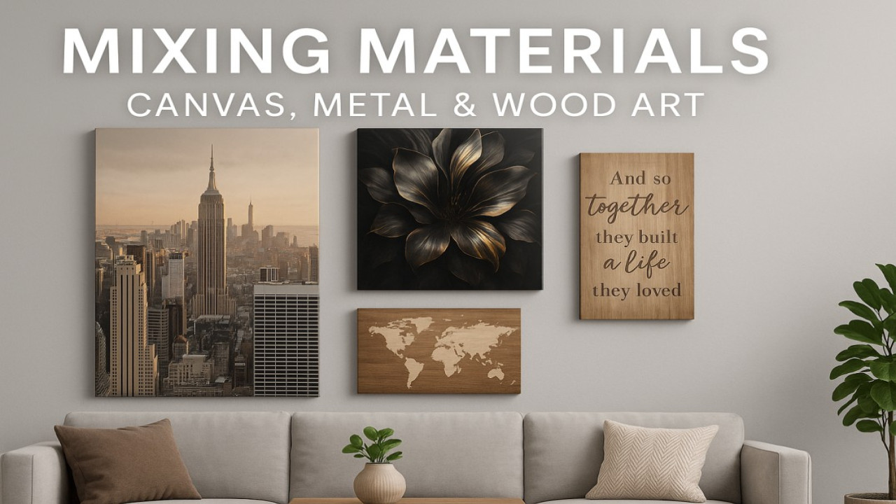 Mixing Materials: How to Combine Canvas, Metal, and Wood Art in Modern Interiors